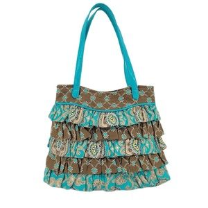 Vera Bradley "Totally Turq Turquoise"  Cha Cha Handbag Purse